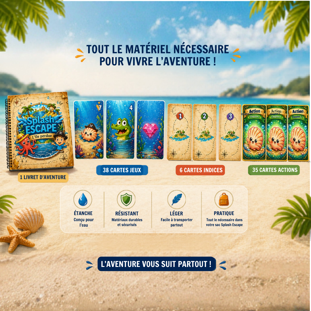 💦🏝SPLASH ESCAPE: Pack découverte - Niveau 1  EXPLORATEUR 🟢
