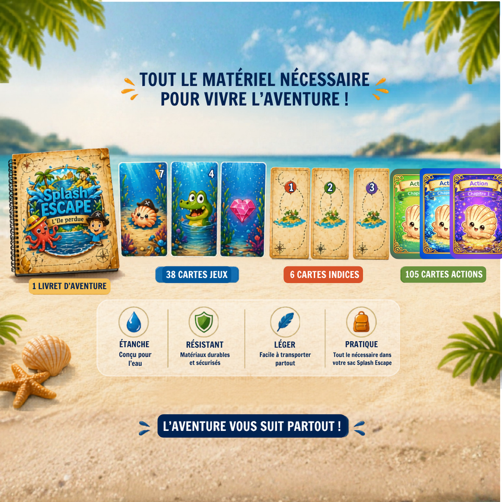 💦🏝 SPLASH ESCAPE: Pack Famille - niveau 1 à 3 inclus