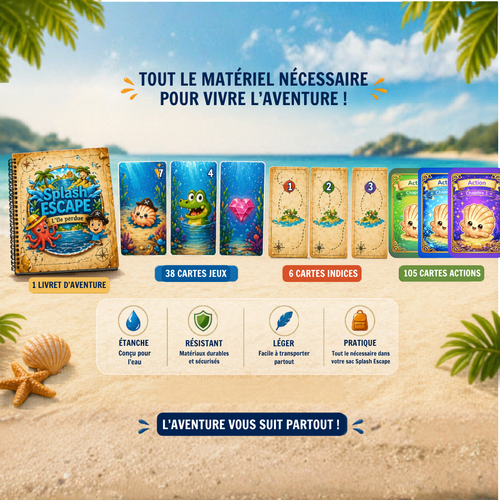 💦🏝 SPLASH ESCAPE: Pack Famille - niveau 1 à 3 inclus